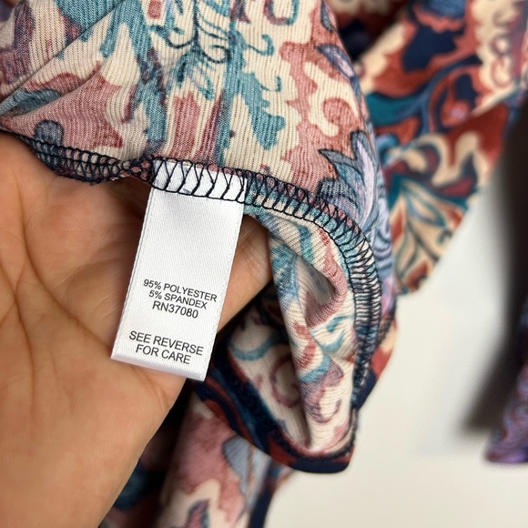 Cato Paisley Novelty Print Plus Size 18-20W Blouse Fall Liquid Fabric Flowy Boho - Picture 6 of 10